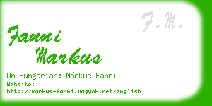 fanni markus business card